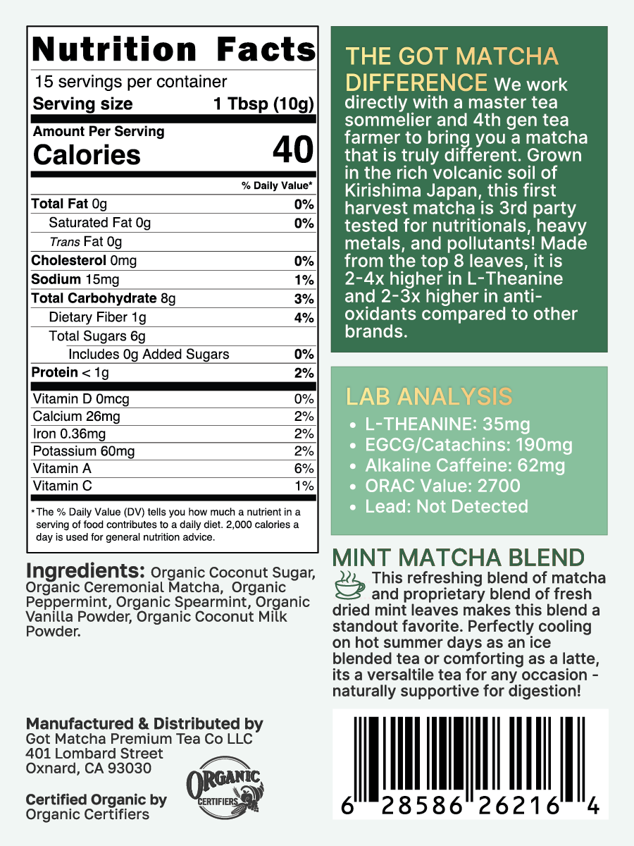 Organic Matcha Mint Blended Tea