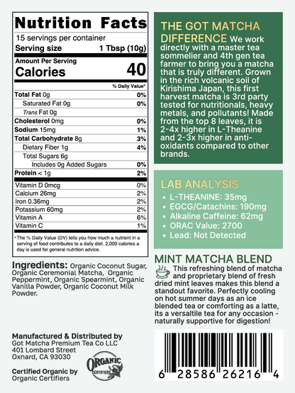 Organic Matcha Mint Blended Tea